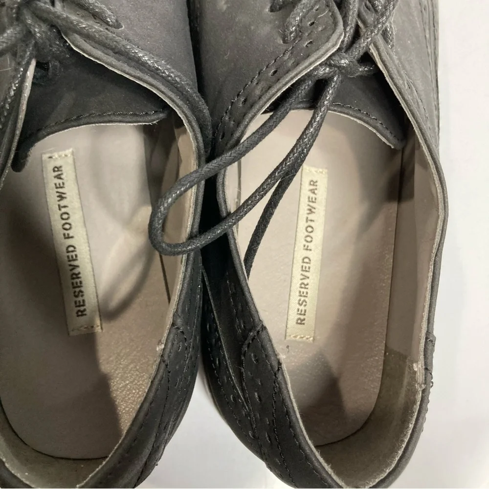 Reserved footwear wingtip shoes‎ faux suede black size 9.5